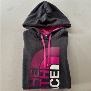 The North Face Charcoal and Magenta Hoodie (L)